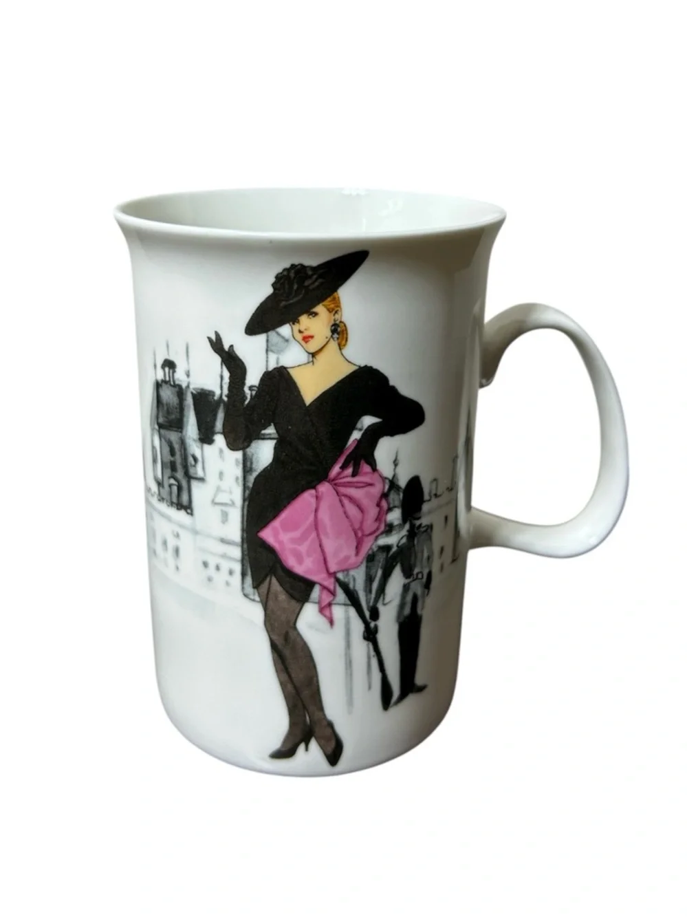 Eco Deco Vintage Porcelain Bone China London Fashion Design Mig Cup Collectible